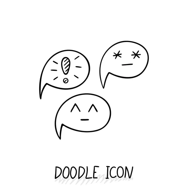 Doodle chatování ikonu. Bublina text. — Stockový vektor