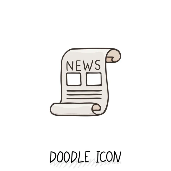 Ícone de notícias Doodle. Símbolo do jornal . — Vetor de Stock