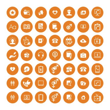 49 evrensel simgeler kümesi. İş, internet, web tasarım.