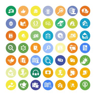 49 evrensel simgeler kümesi. İş, internet, web tasarım.