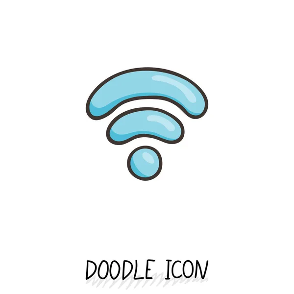 Doodle Wifi-Ikone. Vektor Internet und Verbindungssymbol. — Stockvektor