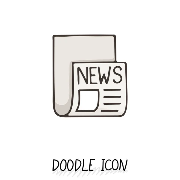 Doodle news icon. Newspaper symbol. — Stock Vector