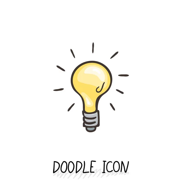 Ícone doodle de lâmpada . — Vetor de Stock