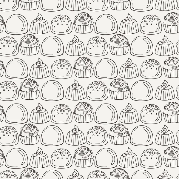 Vektor cukorka és nyalóka Seamless Pattern. Édes fél textúra. — Stock Vector