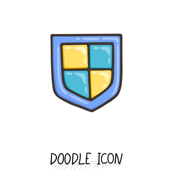 Ícone de proteção de doodle vetorial. Escudo, pictograma antivírus . —  Vetores de Stock
