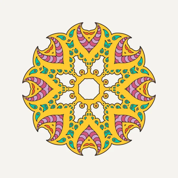 Vektor mandala. Mehndi csipke tetoválás. Keleti szövik az éles sarkok. — Stock Vector