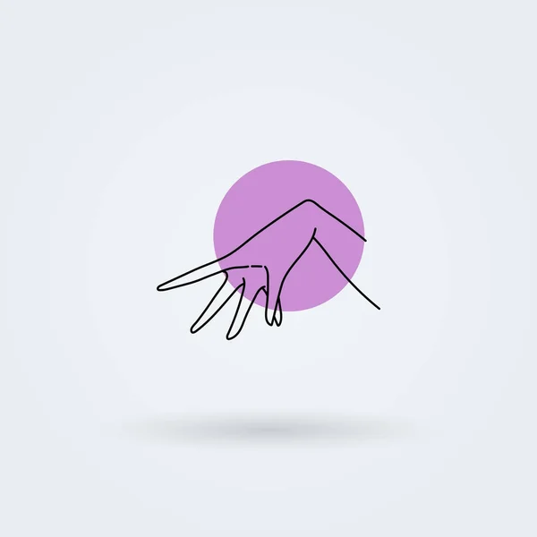 Vector iconen met een sierlijke vrouwelijke hand in een prachtige omgeving. — Stockvector