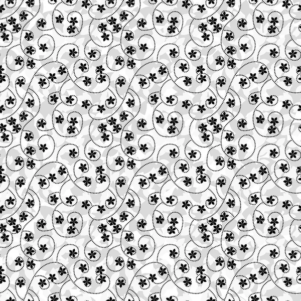 Чорно-білий векторний квітковий візерунок — стоковий вектор