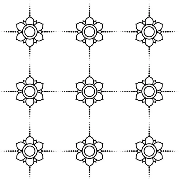 Modèle de fleur vectorielle noir et blanc — Image vectorielle
