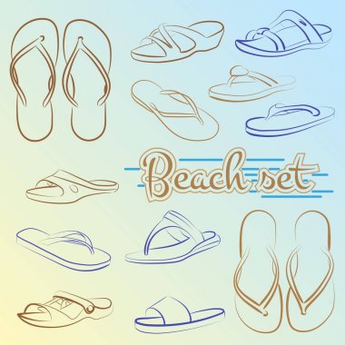 Vektör satırları minimalist tarzda boyanmış terlik ayarla