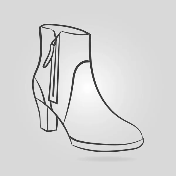 Imagen vectorial de unas elegantes botas femeninas en los talones — Vector de stock