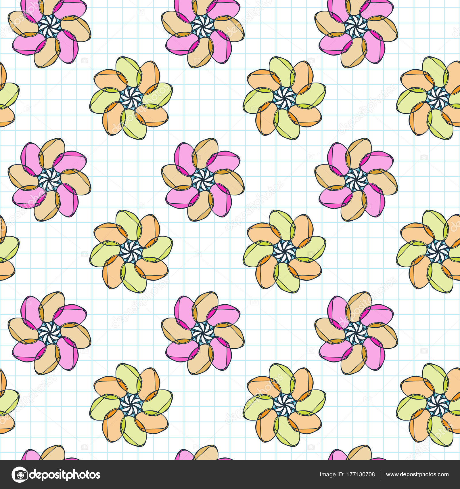 Muster Malen Auf Kariertem Papier