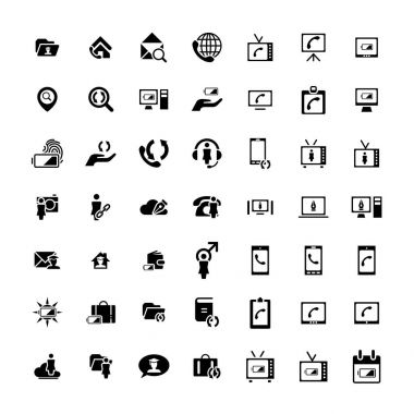 49 evrensel simgeler kümesi. İş, internet, web tasarım.