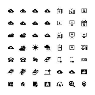 49 evrensel simgeler kümesi. İş, internet, web tasarım.