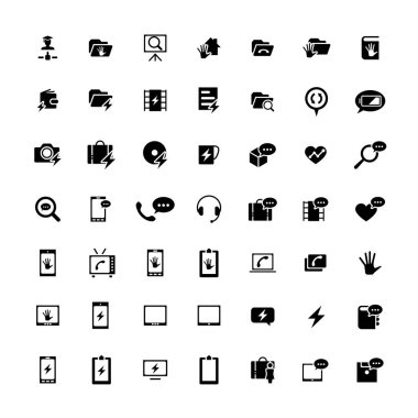 49 evrensel simgeler kümesi. İş, internet, web tasarım.