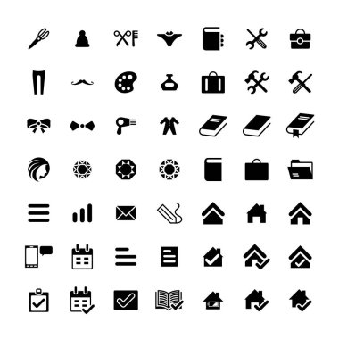 49 evrensel simgeler kümesi. İş, internet, web tasarım.