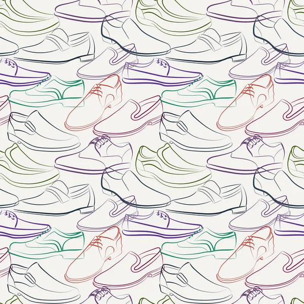 Vektör seamless modeli erkek s ayakkabıları çeşitli