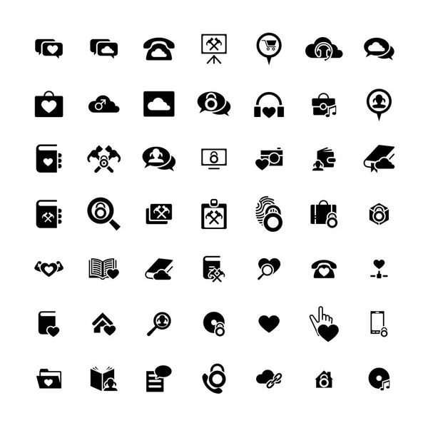 Set van 49 universele iconen. Zaken, internet, webdesign. — Stockvector