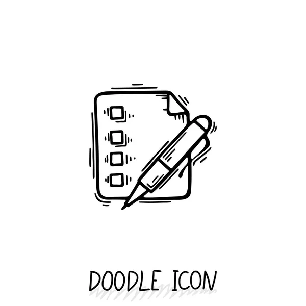 Doodle kağıt belge simgesi. Not resim. Tek piktogram. — Stok fotoğraf