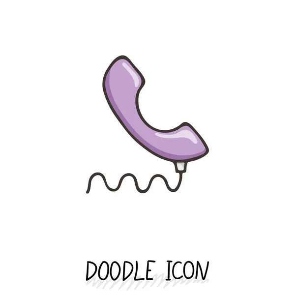 Doodle telephone icon. Phone pictogram.