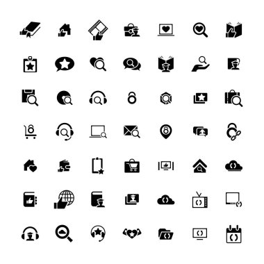 49 evrensel simgeler kümesi. İş, internet, web tasarım.