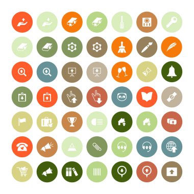 49 evrensel simgeler kümesi. İş, internet, web tasarım.