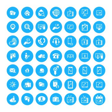 49 evrensel simgeler kümesi. İş, internet, web tasarım.