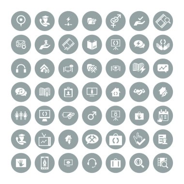 49 evrensel simgeler kümesi. İş, internet, web tasarım.