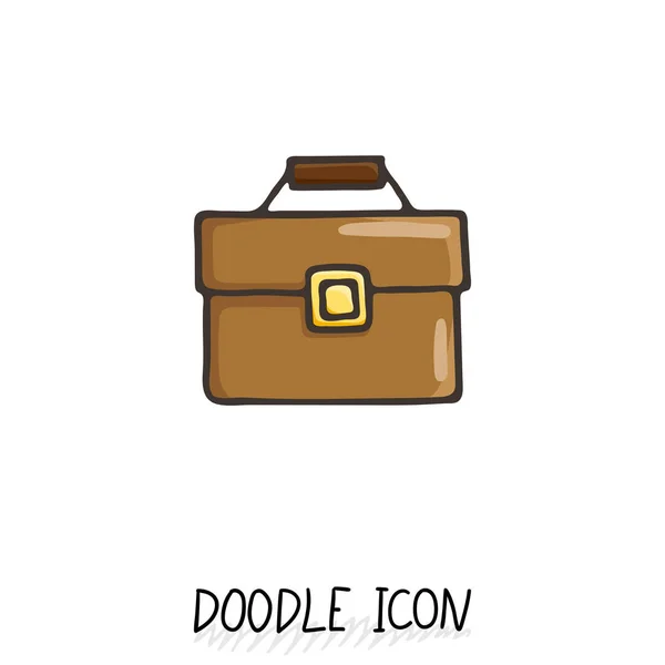 Business resväska ikonen i doodle stil. — Stock vektor