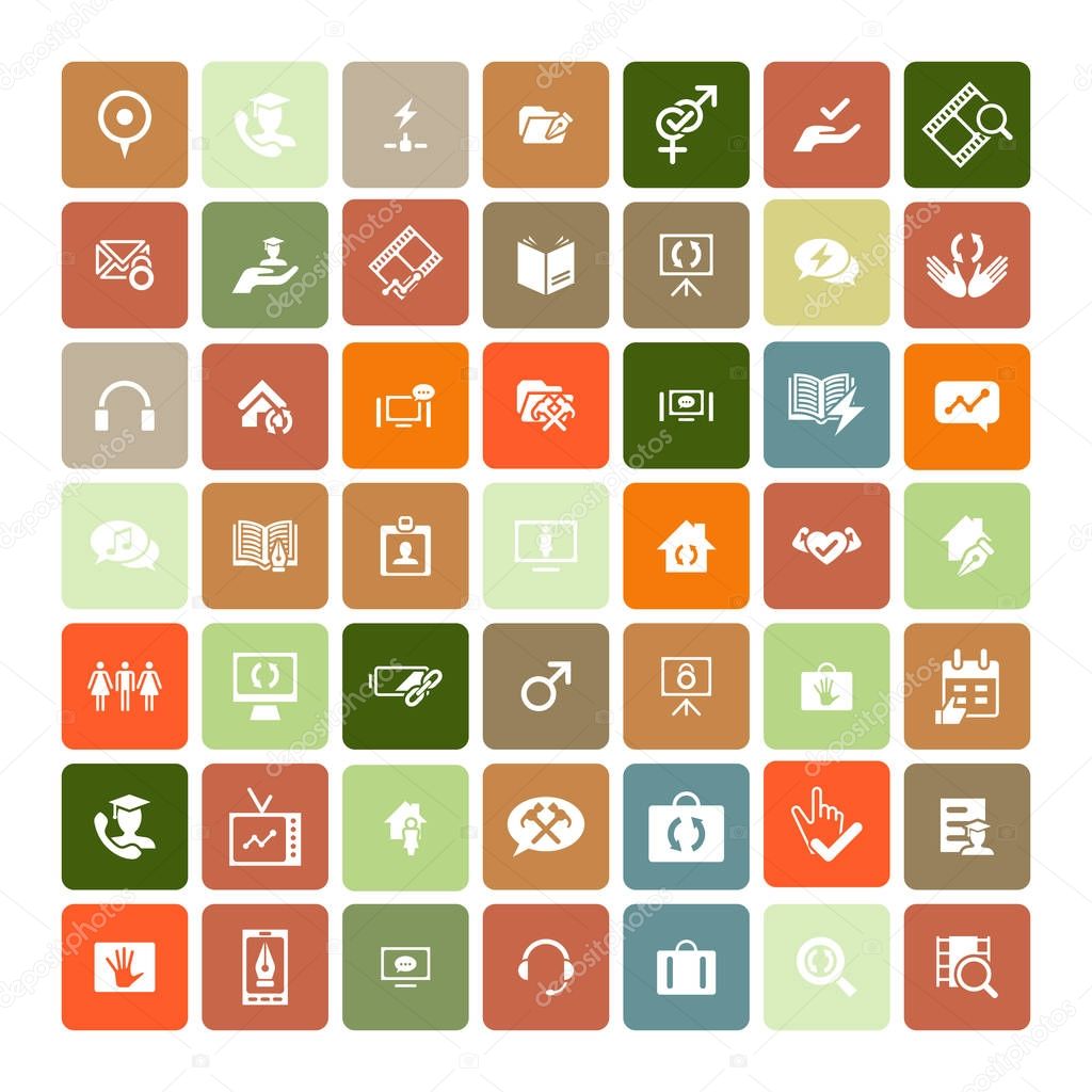 Set of 49 Universal Icons. Business, internet, web design.