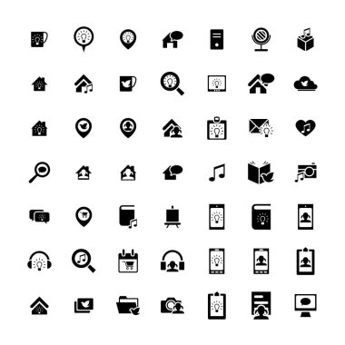 49 evrensel simgeler kümesi. İş, internet, web tasarım.