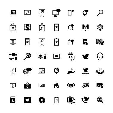 49 evrensel simgeler kümesi. İş, internet, web tasarım.