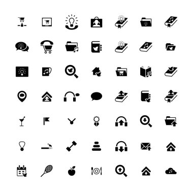 49 evrensel simgeler kümesi. İş, internet, web tasarım.