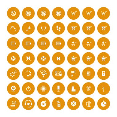 49 evrensel simgeler kümesi. İş, internet, web tasarım.