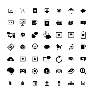 49 evrensel simgeler kümesi. İş, internet, web tasarım.