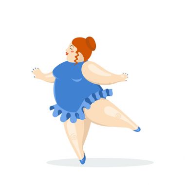 Vektör çizim ile çok büyük ve güzel balerin. Şişman balet.