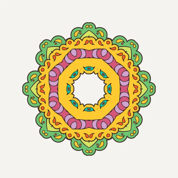 Vector mandala. Mehndi lace tattoo. Oosterse geweven met scherpe hoeken. — Stockvector