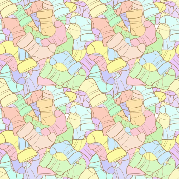 Vector seamless pattern of randomly scattered socks — Stock Vector