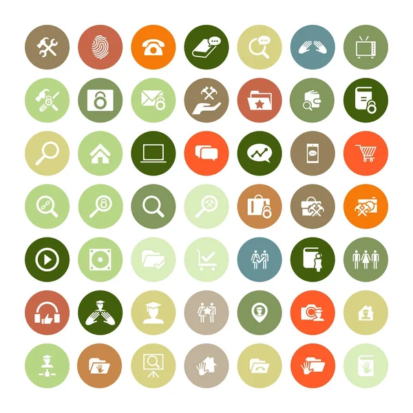 49 evrensel simgeler kümesi. Basit düz stil. İş, internet, web tasarım.