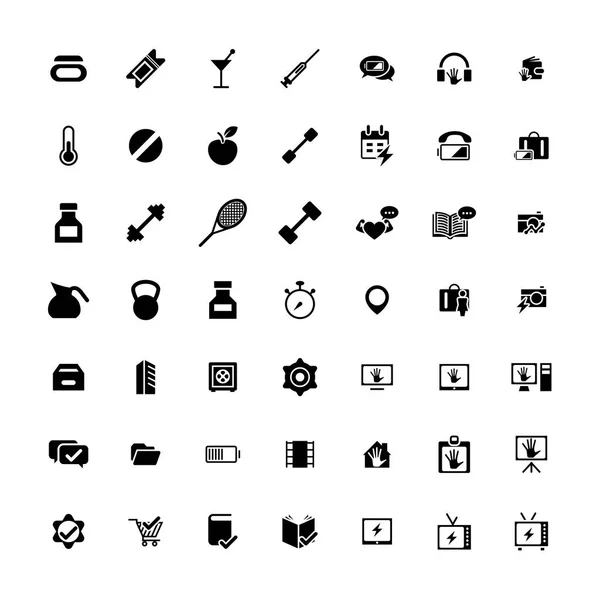 Conjunto de 49 iconos universales. Negocios, internet, diseño web . — Archivo Imágenes Vectoriales