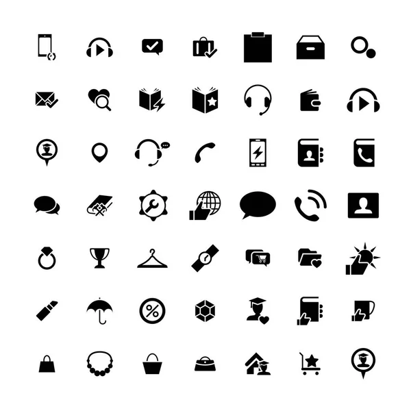 Set van 49 universele iconen. Zaken, internet, webdesign. — Stockvector