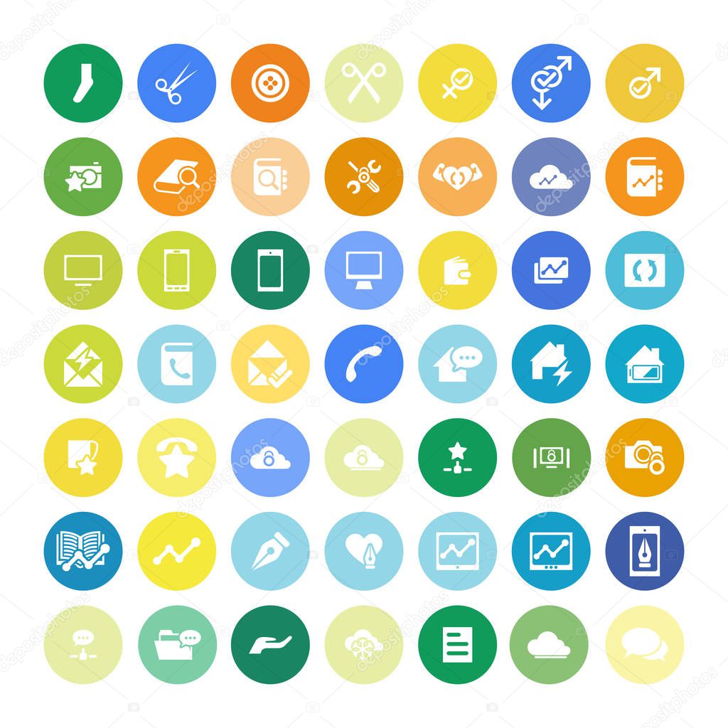 Set of 49 Universal Icons. Business, internet, web design.