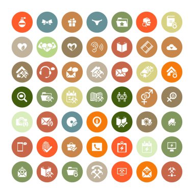 49 evrensel simgeler kümesi. İş, internet, web tasarım.