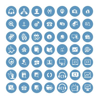 49 evrensel simgeler kümesi. İş, internet, web tasarım.