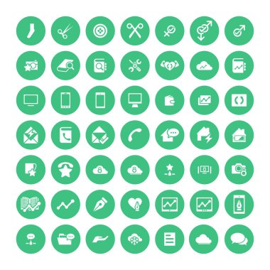 49 evrensel simgeler kümesi. İş, internet, web tasarım.