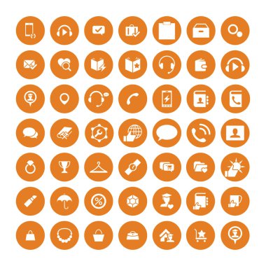 49 evrensel simgeler kümesi. İş, internet, web tasarım.