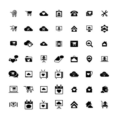 49 evrensel simgeler kümesi. İş, internet, web tasarım.