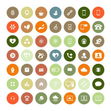 49 evrensel simgeler kümesi. İş, internet, web tasarım.