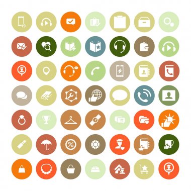 49 evrensel simgeler kümesi. İş, internet, web tasarım.