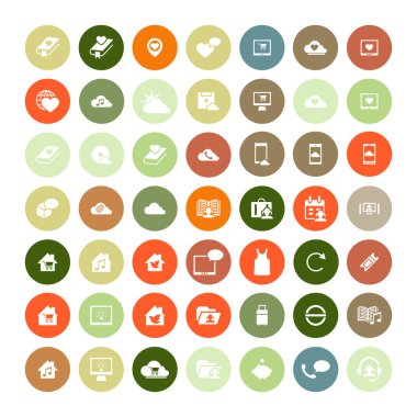 49 evrensel simgeler kümesi. İş, internet, web tasarım.